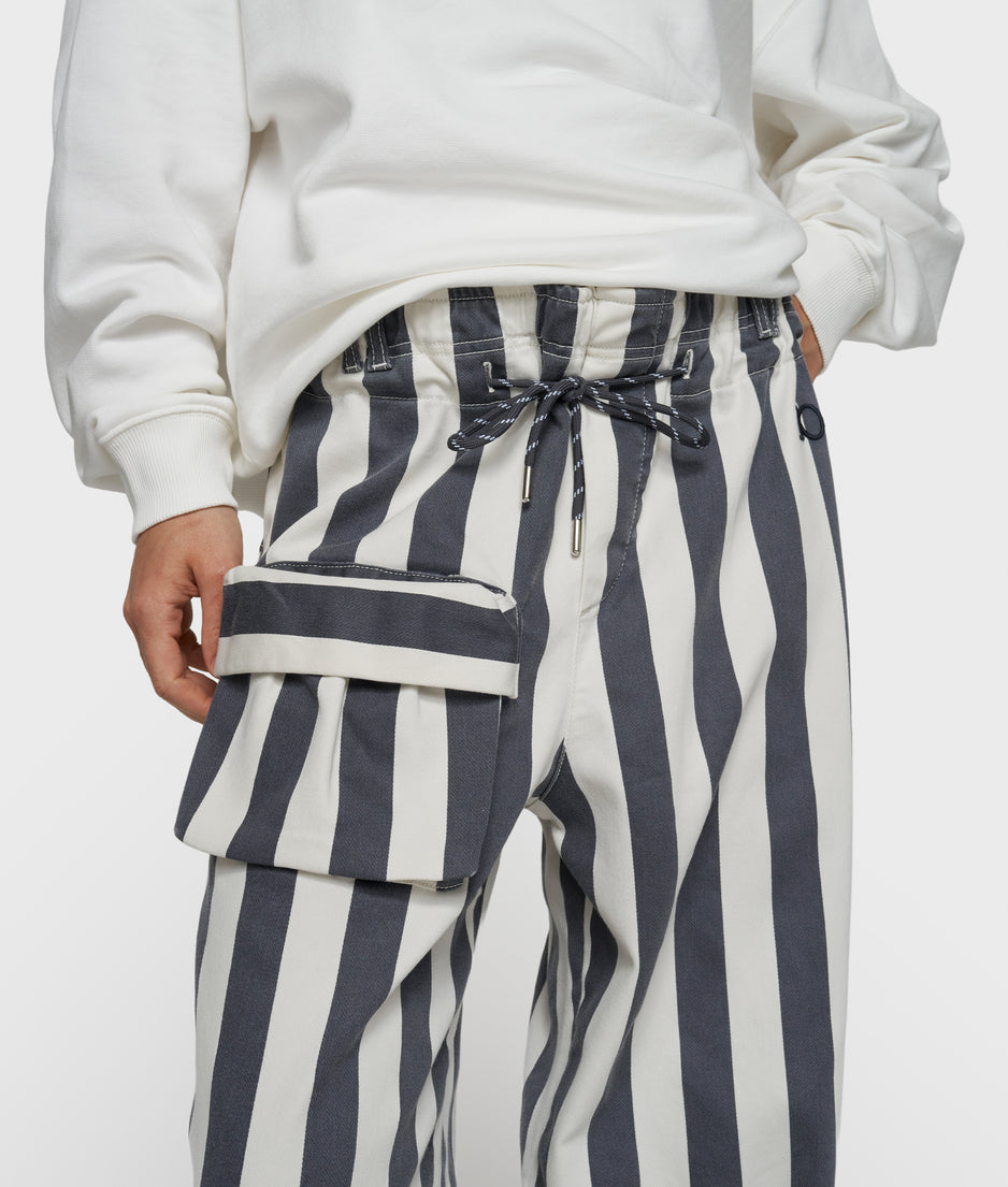 straight leg pants stripes | ecru/steel blue