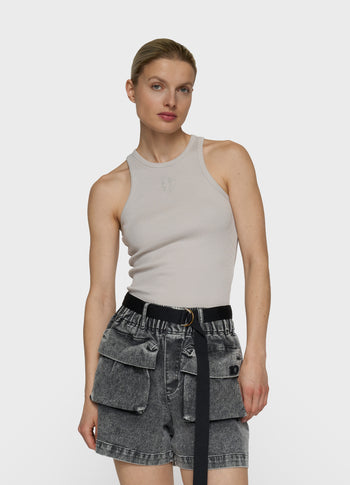 tank top rib | stone