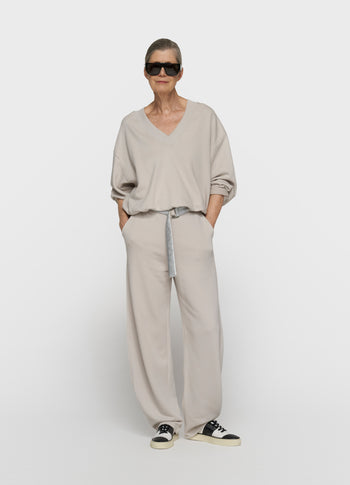 Ballonpullover mit V-Ausschnitt | stone
