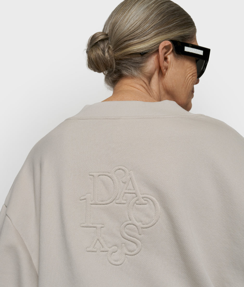 Ballonpullover mit V-Ausschnitt | stone