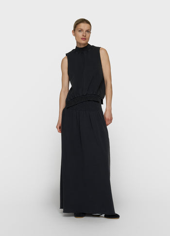 smock skirt washed | dark charcoal
