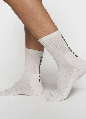 socks believe | ecru