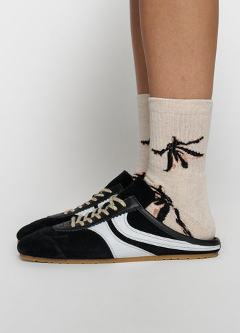 socks all-over flower | soft white melee
