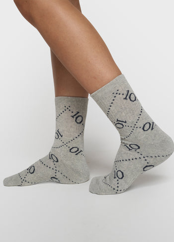 socks all-over monogram | light grey melee