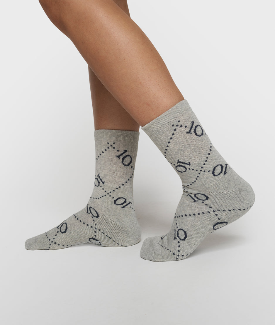 socks all-over monogram | light grey melee