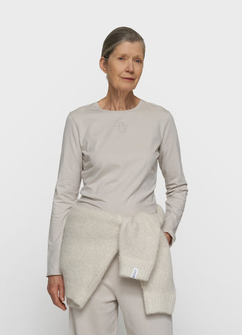 Schmal geschnittenes Langarmshirt | stone