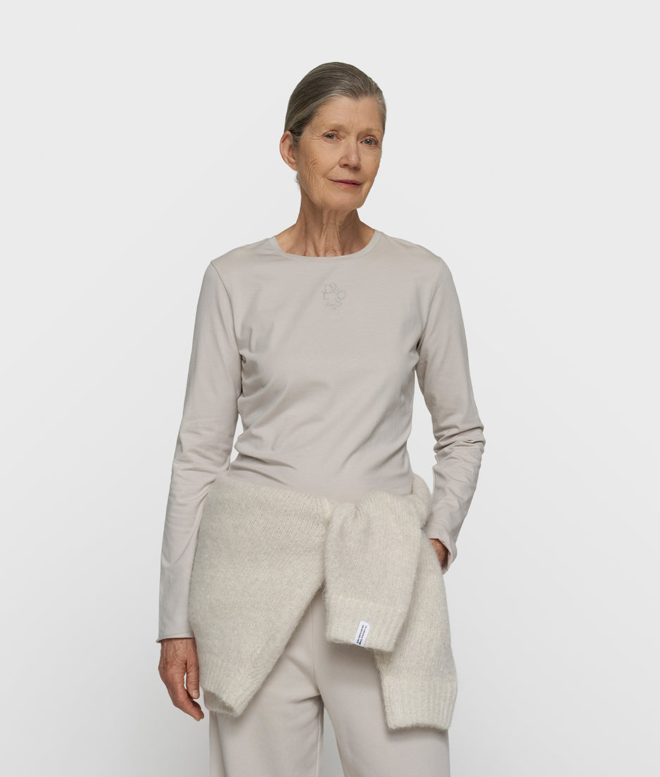 Schmal geschnittenes Langarmshirt | stone