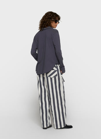 wrap blouse | steel blue