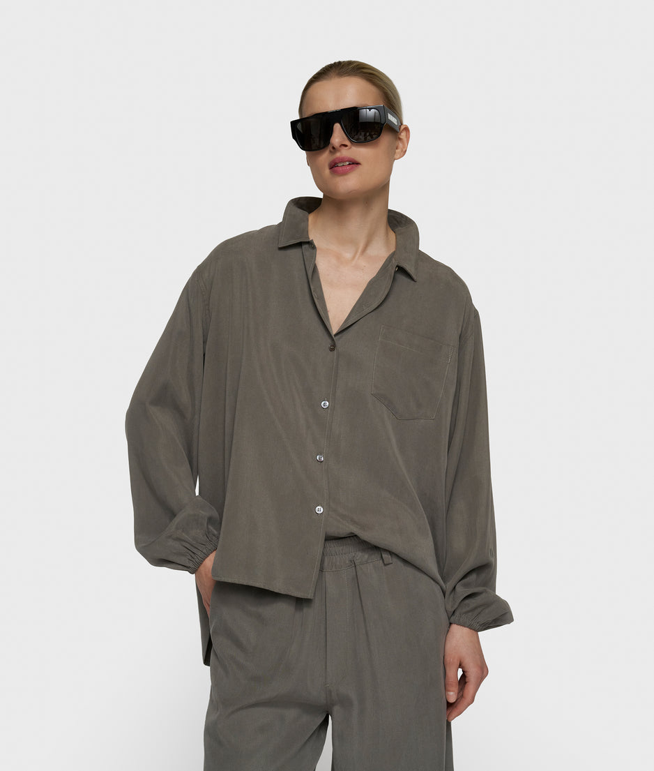 lyocell shirt | dark fog