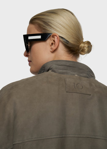 suede jacket | dark fog