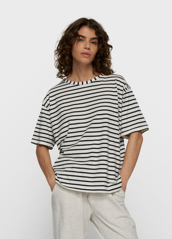 THE TEE STRIPES | white/black