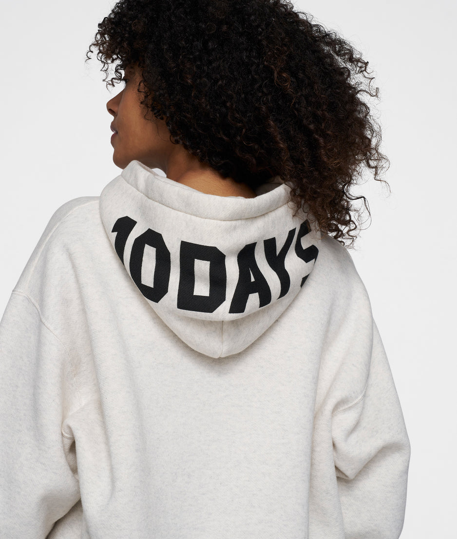 statement hoodie | soft white melee