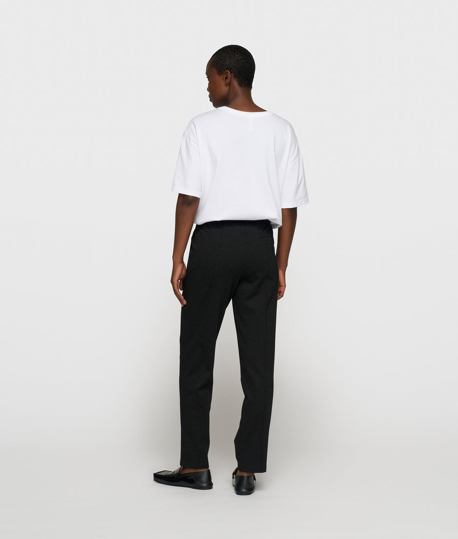 slim pants pinstripe | black