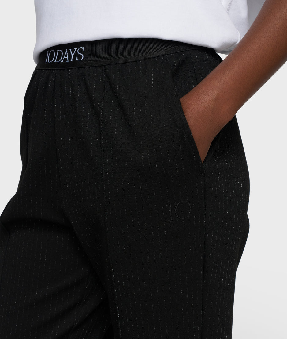 slim pants pinstripe | black