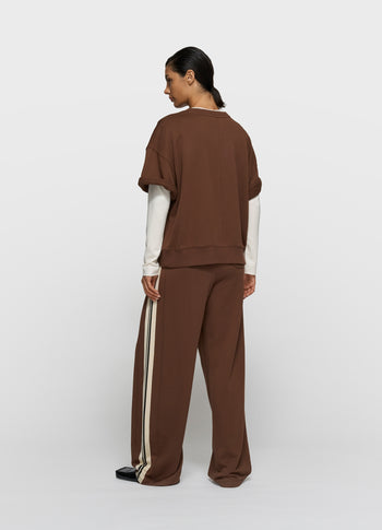 short sleeve sweater | dark truffle