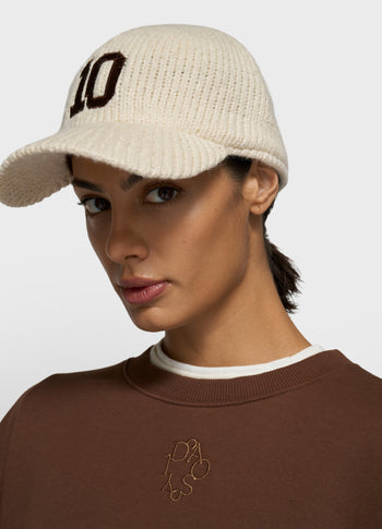 knit baseball cap | pearl