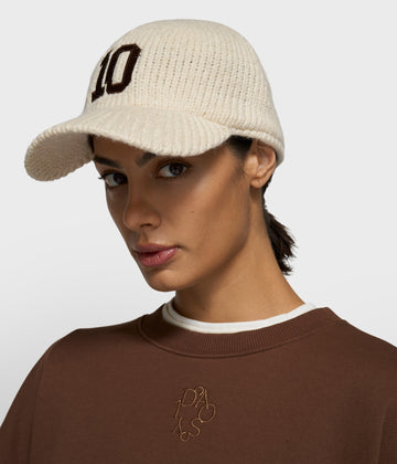 knit baseball cap | pearl
