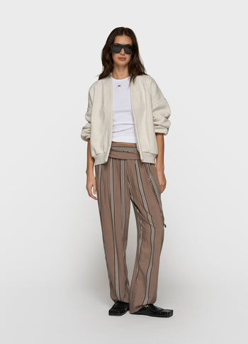 fleece bomber | soft white melee