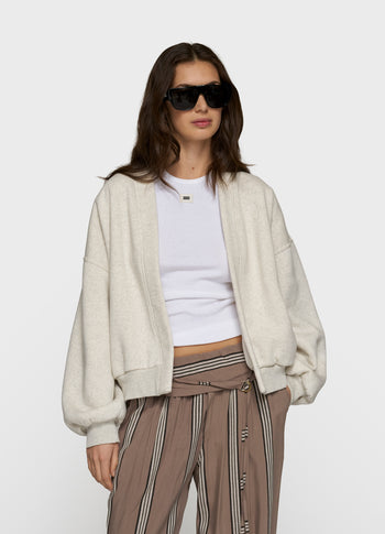 fleece bomber | soft white melee