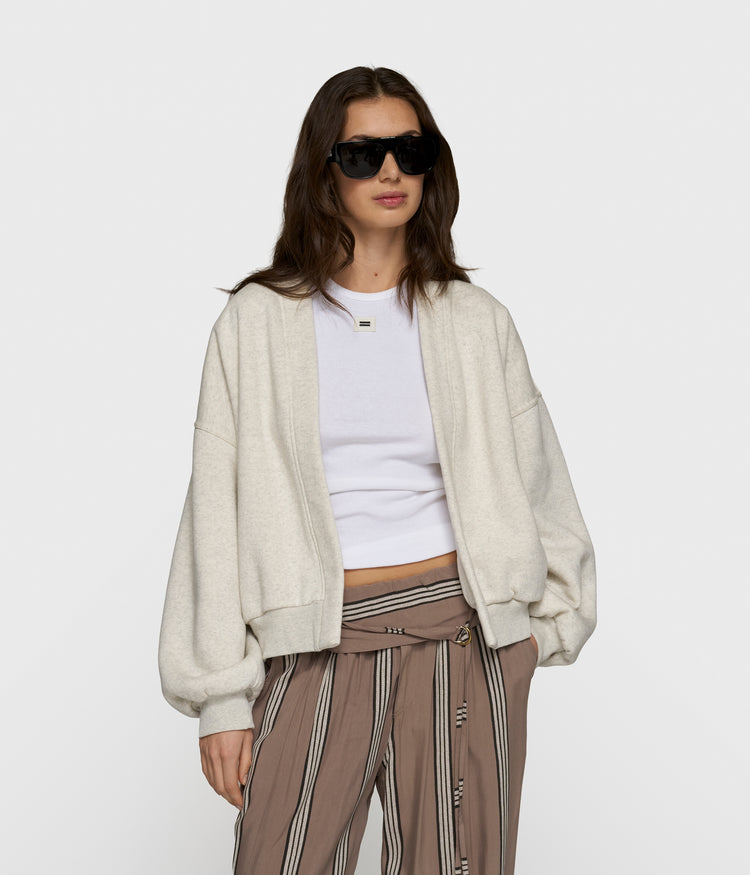 fleece bomber | soft white melee