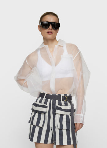 angel shirt organza | ecru