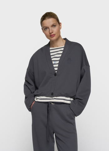 Wendbarer Cardigan aus Baumwolle | steel blue