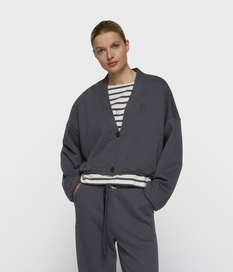 Wendbarer Cardigan aus Baumwolle | steel blue