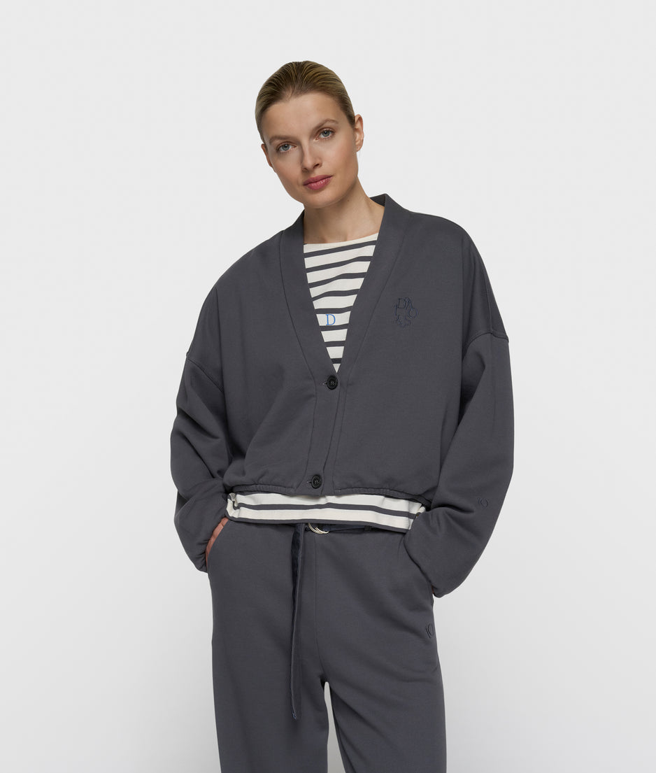 Wendbarer Cardigan aus Baumwolle | steel blue