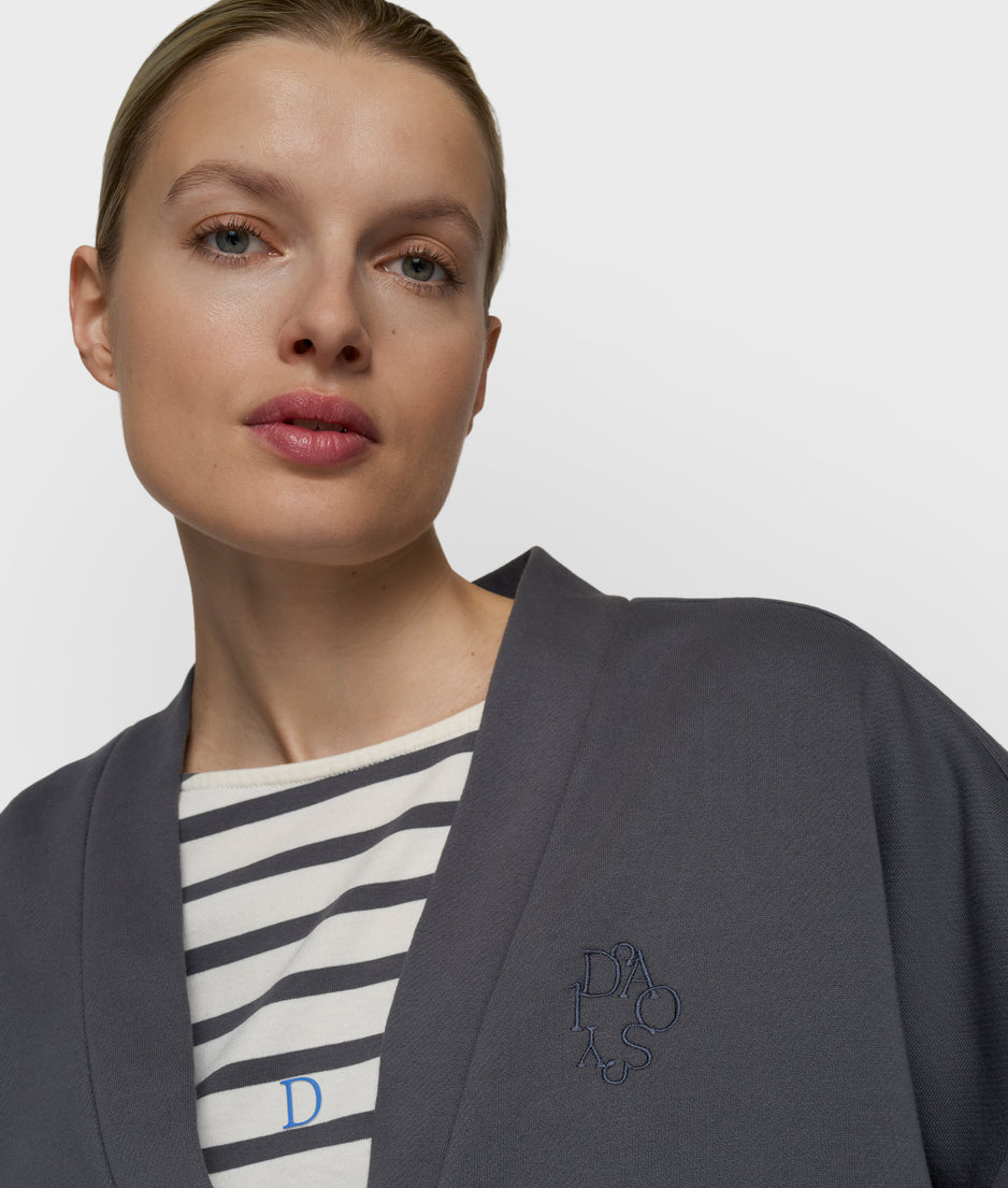 Wendbarer Cardigan aus Baumwolle | steel blue