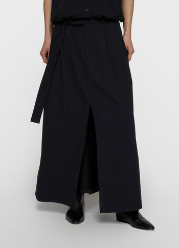 wide travel skirt | black