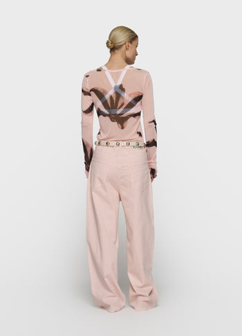 wide pants twill | powder