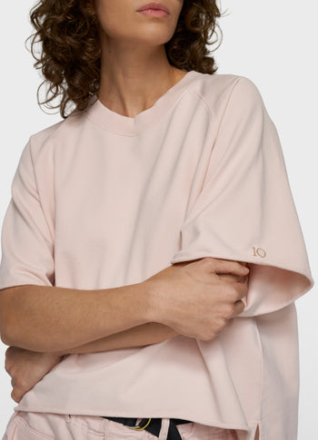 short sleeve LA sweater | powder