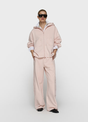 statement zip hoodie | powder