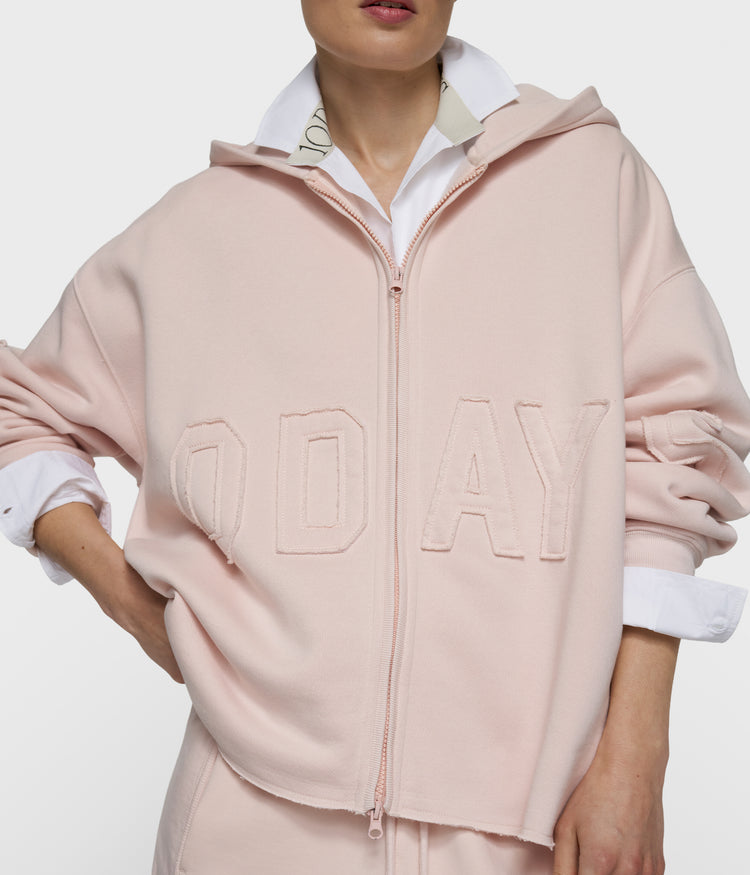 statement zip hoodie | powder