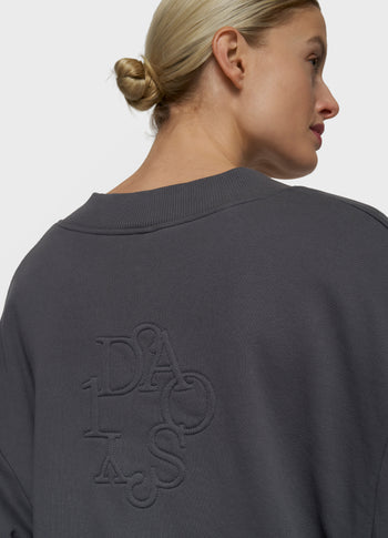 Ballonpullover mit V-Ausschnitt | steel blue