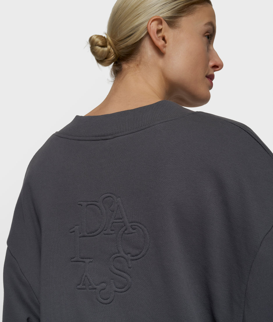 Ballonpullover mit V-Ausschnitt | steel blue