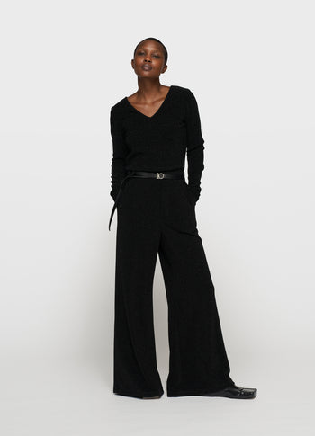 wide leg jogger sparkle | black