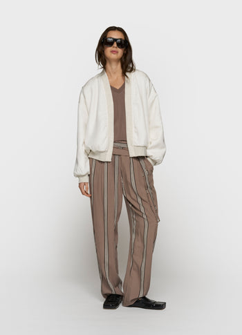 fleece bomber | soft white melee