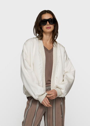 fleece bomber | soft white melee