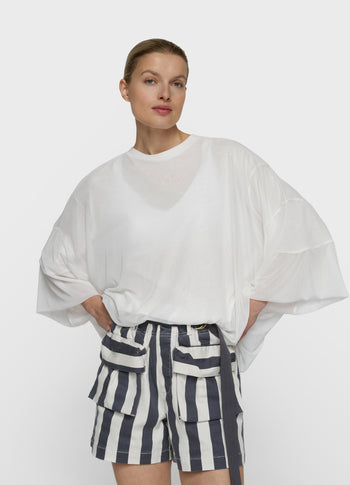 mesh balloon tee | ecru
