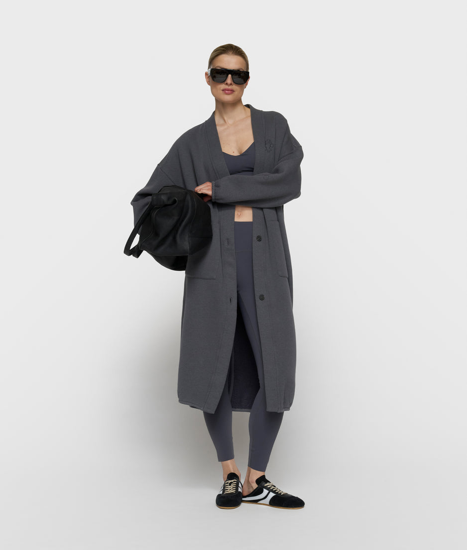 Langer Baseball Cardigan | steel blue