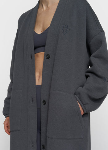 Langer Baseball Cardigan | steel blue