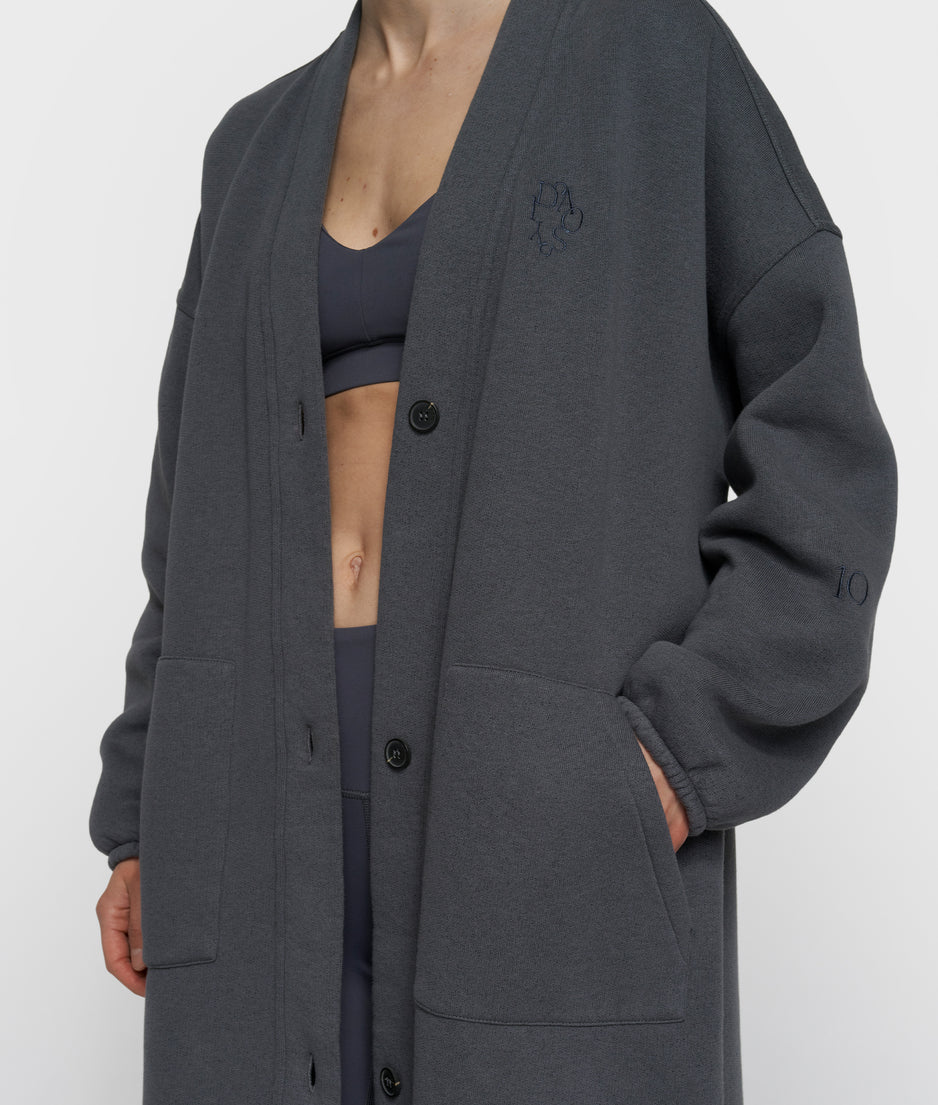 Langer Baseball Cardigan | steel blue