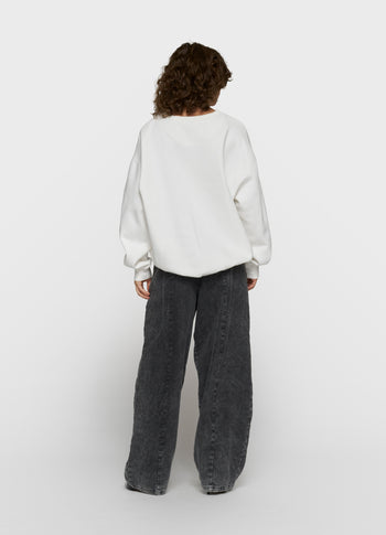 statement sweater logo | ecru