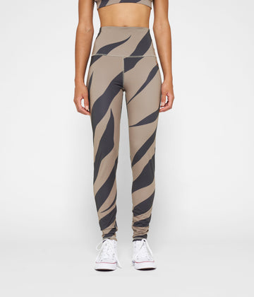 yoga leggings zebra | warm taupe