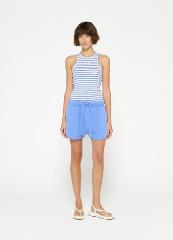 tank top rib stripes | ecru/blue bell