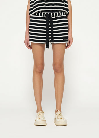 terry shorts stripes | black/ecru