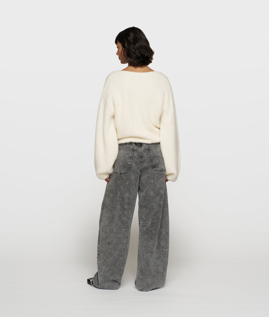 western pants monogram | black