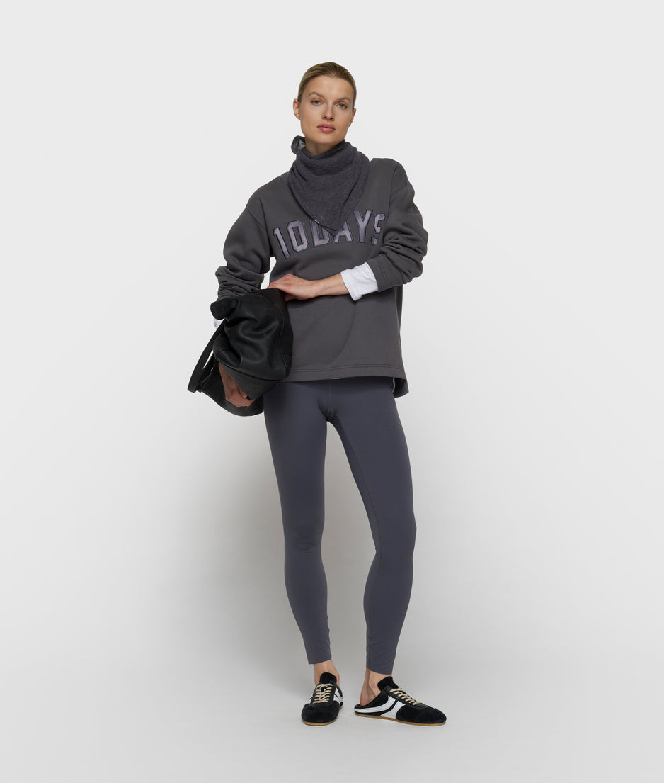 petite statement sweater | steel blue