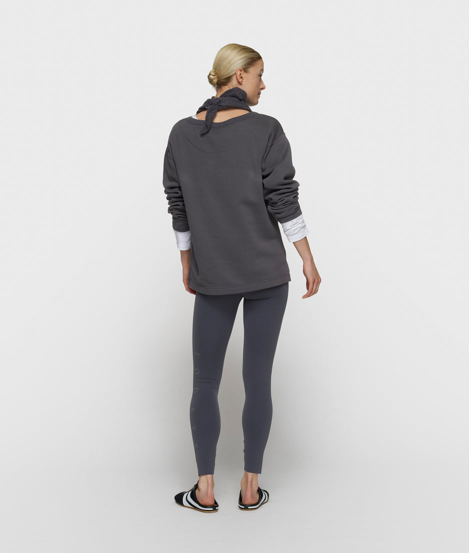 petite statement sweater | steel blue